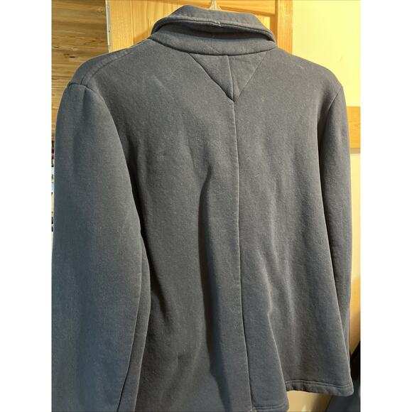 Tommy Hilfiger Double Breasted Sweatshirt Large Navy Blue Long Sleeve 4 Button - Picture 9 of 10